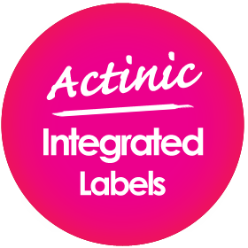 Actinic integrated labels