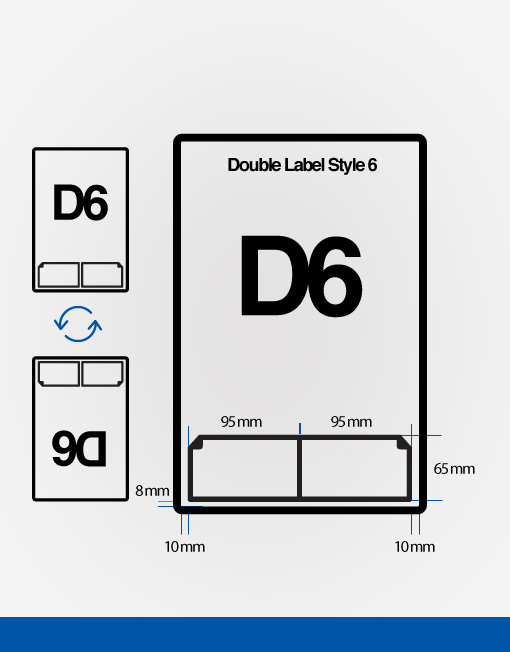 D6 double integrated labels dimension