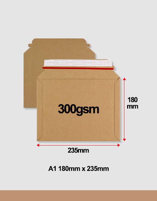 A1 Cardboard Envelope 180mm x 235mm 300gsm