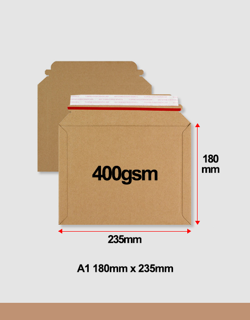 A1 Cardboard Envelope 180mm x 235mm 400gsm