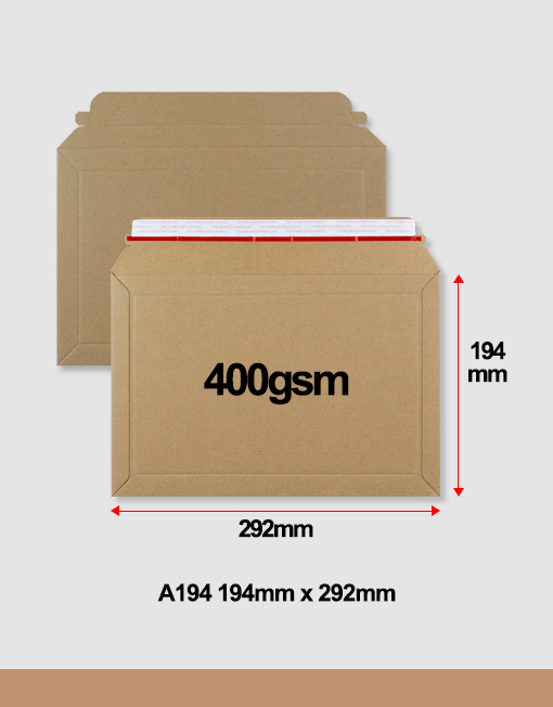 A194 Cardboard Envelope 194mm x 292mm 400gsm