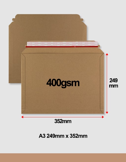 A3 Cardboard Envelope 249mm x 352mm 400gsm