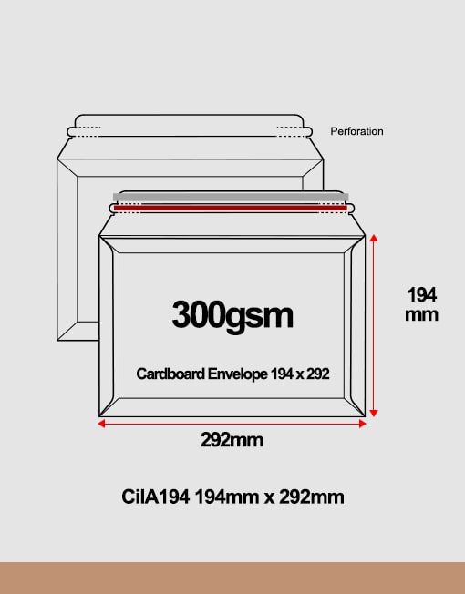 A194 Cardboard Envelope 194mm x 292mm 300gsm