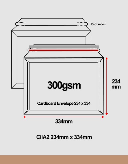 A2 Cardboard Envelope 234mm x 334mm 300gsm